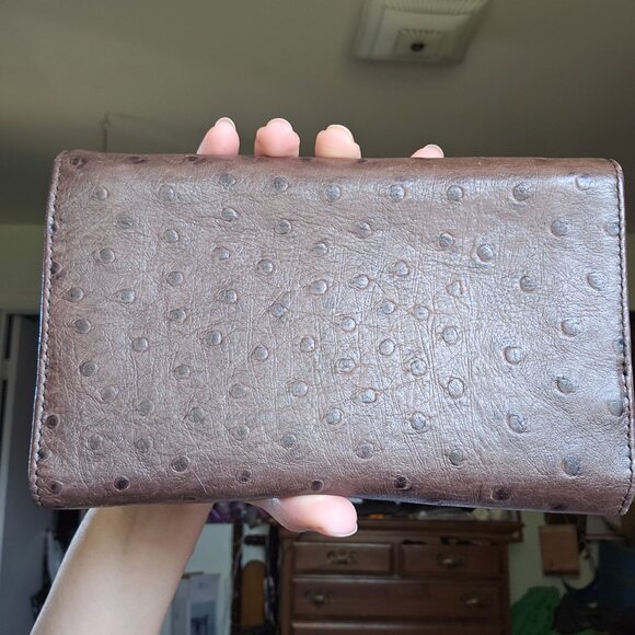 RARE FURLA Ostrich and Suede Bag and Wallet - Picture 4 of 17